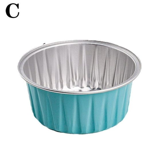 fvituve 50pcs Aluminum Foil Tin Cups Reusable Cake Baking Cups Pudding Mousse Dessert Cupcake Cake Cups Foil Pans Cups for Baking, Roasting J0P2