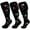 Black, variant on UNEEI  3 Pairs Wide Calf Compression Socks for Women and Men,Plus Size Knee High Support Stockings for Circulation,Nurses,Travel and Daily Wear,Size 2XL