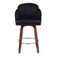 thumbnail image 4 of LumiSource Walnut Wood, Black Velvet, Chrome, Gold Metal Dahlia Counter Stool - Set of 2, 4 of 8