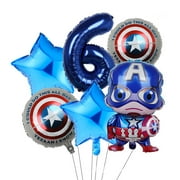 Avengers Marvel Heroes, Spider-Man, Hulk, Captain America, Round Aluminum Film Balloon Set