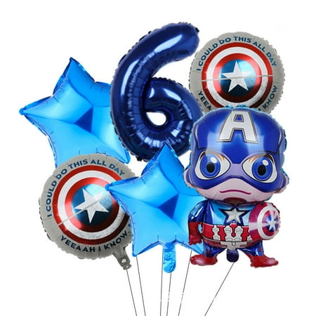 Avengers Marvel Heroes, Spider-Man, Hulk, Captain America, Round Aluminum Film Balloon Set