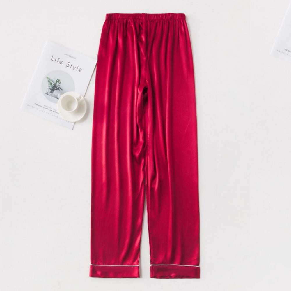 Solid red pajama pants sale