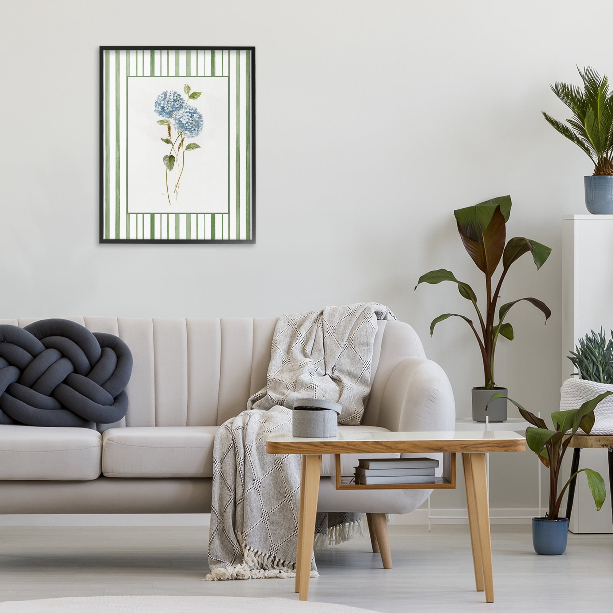 Stupell Industries Delicate Hydrangea & Dried Wheat Black Framed Giclee Art, design by Nan
