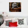thumbnail image 4 of JRXY Scottish Fold Gray Kitten In Wicker Basket Poster Canvas Print Painting Picture Wall Art Bedroom Living Room Decor 20x16in, 4 of 4