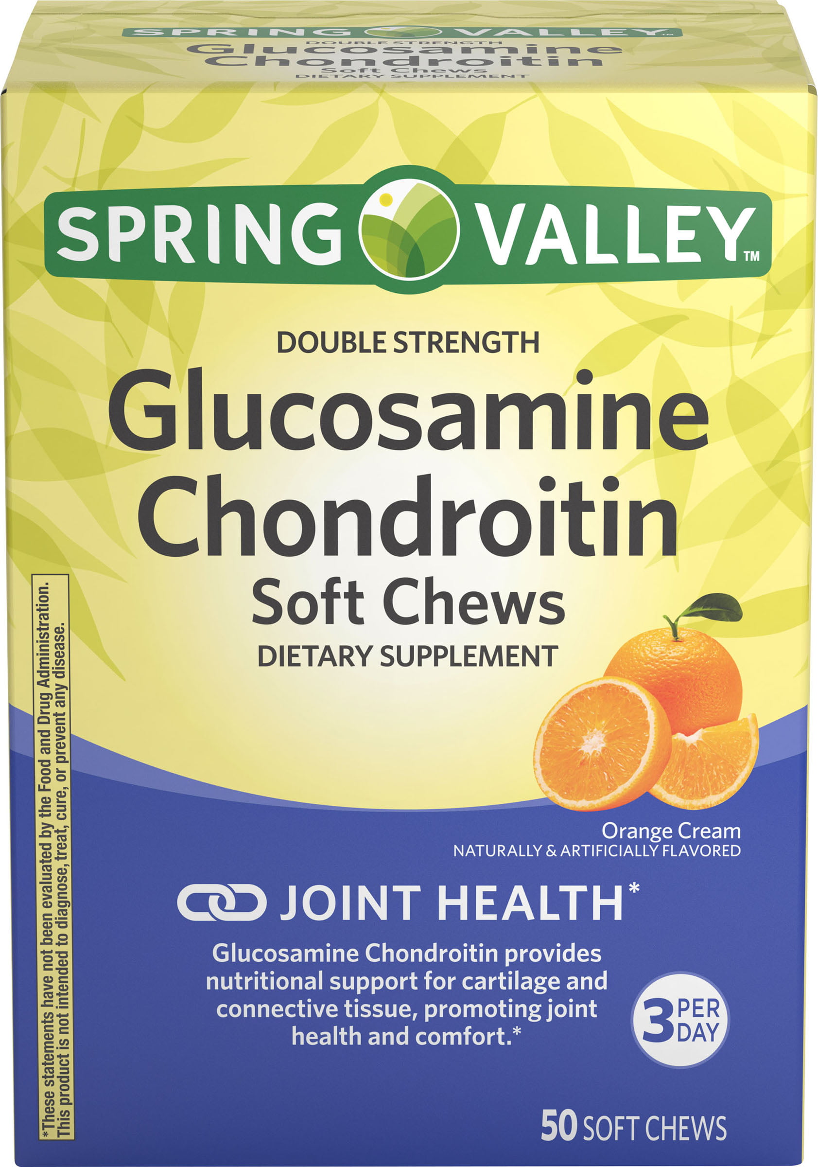 Spring Valley Glucosamine Chondroitin Soft Chews, Orange Cream Flavor