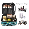thumbnail image 2 of FORMRS Travel Makeup Bag Large Capacity Train Case Cosmetic Organizer with Adjustable Dividers, Small Daisy, 2 of 8
