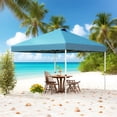 thumbnail image 5 of 10x 10 ft Pop Up Sun Shade,Party Tent with Sidewall, Instant Sun Shelter with Height Adjustable Strong Metal Legs,4 Storage Pockets,Dual Trash Bag Holders,for Outdoor Events, Beach,Blue, 5 of 7