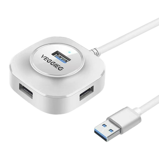 Hub USB multipuerto Baoblaze 4 puertos USB3.0 Blanco 0.2m