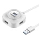 thumbnail image 1 of 4 puertos USB Hub Portable Multiport Splitter Adapter Extender para libro Laptop PC Usb3.0 blanco 0.2m jinwen Divisor de hub, 1 of 8