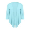 thumbnail image 4 of Hpapadks Cardigan for Women Front Tie Chiffon 3/4 Sleeve Solid Breathable Mesh Beach Sunscreen Small Shawl Top Shrugs for Women, 4 of 4