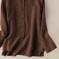 thumbnail image 3 of Asgosdo Women Tops Cotton Linen Long Sleeve Collared Button Down Solid Color Shirts Comfy Soft Clothes, 3 of 3
