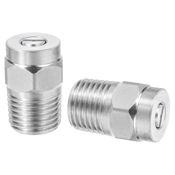 2Pcs Pressure Washer Nozzle, Stainless Steel Thread Nozzles Tips, Universal Replacement for Undercarriage Cleaner Water Broom, 1/4 Inch NPT Male, 15 Degree 030 Orifice