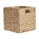 thumbnail image 4 of Cesta de almacenamiento plegable de jacinto, organizador de artículos diversos, cesta de almacenamiento en forma de cubo para 25cmx25cmx25cm, 4 of 9