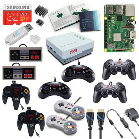 Vilros Raspberry Pi 3 Model B+ (B Plus) Retro Arcade Gaming Kit with Multi Retro Gaming Controller Set-Includes: 2 Each of NES, SNES, N64, PS2 & GENESIS (Best Ps2 Arcade Stick)