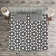 thumbnail image 3 of Ambesonne Moroccan Quilted Bedspread Set 3 Pcs, Moorish Classic Motifs, Queen Size, Black White, 3 of 3