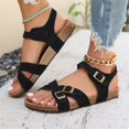 thumbnail image 5 of Women's Adjustable Buckle Sandals, Cork Footbed Women's Summer Sandals, Open Toe Casual Walking Sandals, Women's Buckle Strap Sandals Cork Footbed Open Toe Adjustable Casual Summer Shoes, Black 5.5, 5 of 6