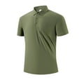 thumbnail image 2 of lcziwo Back to School Prime Sales Polos Shirts for Men Short Sleeve Workout T Shirts Zipper Up Lapel Golf Shirts Solid Color Casual Slim Fit Quick Dry Tees Shirts Army Green M, 2 of 9