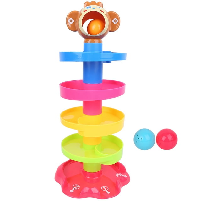 5-Layer Designs Interactive Sounds Ball Drop Roll Toy, Baby Swirling Tower Toy, Portable For Children Baby