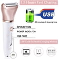 thumbnail image 4 of Electric Razor for Women -2 in 1 Shaver for Women Bikini Legs Armpit Face Wet & Dry Painless Rechargeable Bikini Trimmer 2 Changeable Trimmer Heads (Rose Gold), 4 of 9