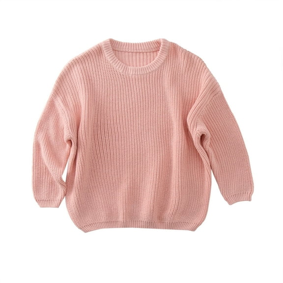 SGMVNU Sweaters for Boys Girls - Warm Crewneck Long Sleeve Knit Sweater Blouse Pullover, Sweatshirt Tops for Toddler Baby Boys & Girls in Fall Winter(Size 6 Months,Pink)