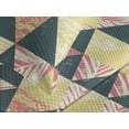 thumbnail image 3 of Ambesonne Geometric Quilted Coverlet 3 Pcs, Tropical Grunge Triangles, Queen Size, Dark Teal Pastel Pink, 3 of 4