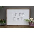 thumbnail image 3 of Parisloft Large Farmhouse Let's Eat Wood Wall Decor Sign, 3 of 6
