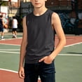 thumbnail image 2 of BCSIOAOI Toddler Boys Tank Tops,Cotton Crew Neck Plain Solid Sleeveless Casual Sports Tank Tops Dark Gray 4-5t, 2 of 6