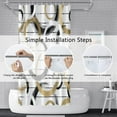 thumbnail image 6 of Modern Abstract Style Shower Curtain Black White Round Pattern Geometric Lines Shower Curtains for Art Aesthetic Bathroom Waterproof Fabric Decor Set with Hooks, 72W x 84H Inch, 6 of 6