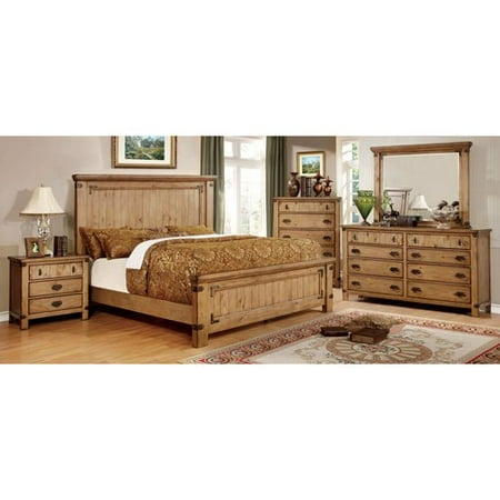 Furniture Of America Moira I Country Style 4 Piece Weathered Elm Bedroom Set Multiple Sizes