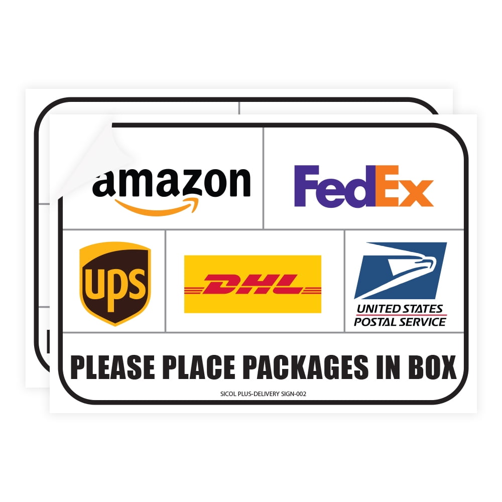 Sicol Plus Package Delivery Signs (02 pack) Package Delivery Stickers size 10 x 7 Inches