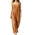thumbnail image 2 of Binmer Women's Sleeveless Spaghetti Strap Wide Leg Jumpsuit, Casual Loose Romper Pant Orange,Women's Plus XXL, 2 of 6