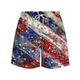 thumbnail image 4 of Vetsdori Mens Big and Tall Swim Trunks Summer Vacation Swimwear Elastic Waist Board Shorts,Drawstring American Flag 4th of July Holiday Shorts for Men Pockets, 4 of 6