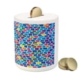 thumbnail image 3 of Modern Piggy Bank, Vivid Rainbow Colored Mosaic Design Shapes in Blue Yellow Green Orange Red Art, Ceramic Coin Bank Money Box for Cash Saving, 3.6" X 3.2", Multicolor, by Ambesonne, 3 of 4