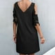 thumbnail image 4 of Vestidos de manga corta con hombros descubiertos y encaje con cuello en V estampado sexy de verano para mujer Fridja bnh5532, 4 of 9