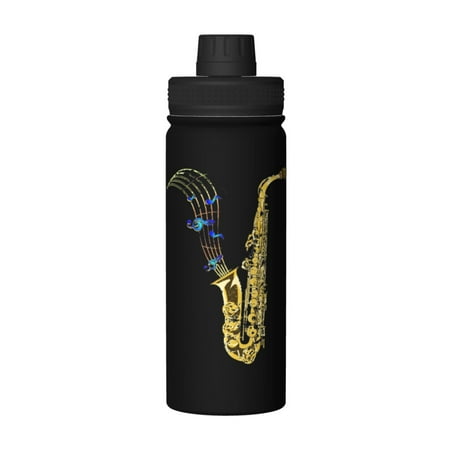 

Saxophone Music 18 Oz Water Bottles Insulated Water Bottle Stainless Steel Thermos with Flip Lid