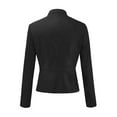 thumbnail image 5 of Yigetop Faux Leather Jacket Women Fashion Women Long Sleeve Open Front Short Cardigan Suit Jacket Coat Top Fashion Jackets For Women Black L, 5 of 7