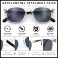 thumbnail image 4 of SA106 Classic Mens Square Sunglasses with Lightweight Frame and UV400 Polycarbonate Lenses Clear Tortoise Frame - Black Lens, 4 of 6