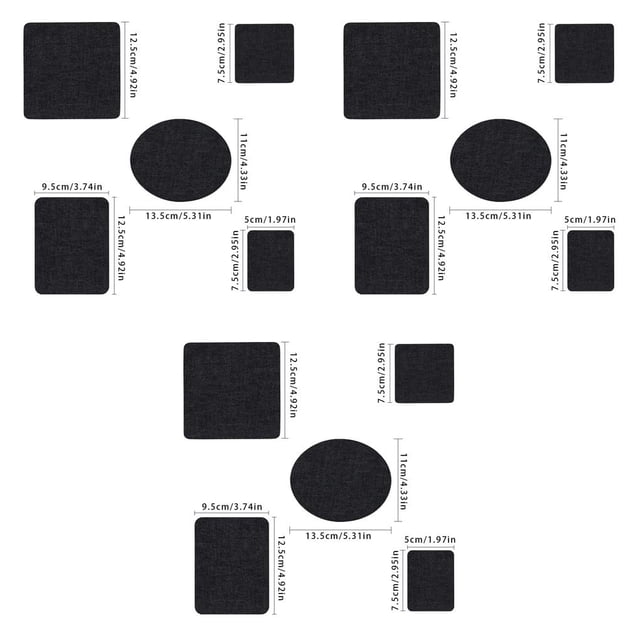 Wosthever Parches adhesivos de tela Jean, Kit de reparación de ropa DIY ovalado Rectangular cuadrado con bolsa de costura Type1 Wosthever CBP147858