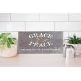 thumbnail image 4 of Grace Peace Scripture Grey Plum Script Blur 20 x 10 Wood Wall Sign Plaque, 4 of 4