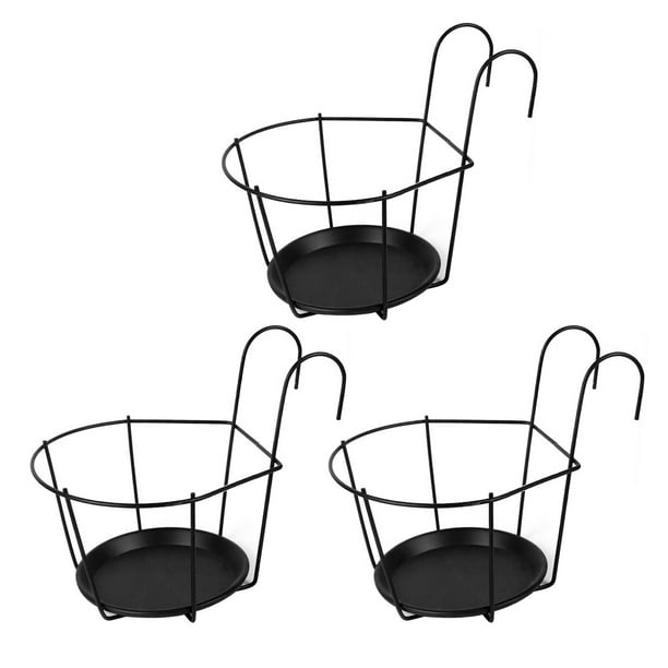 4 Pack Flower Holders Plant Racks Durable Round Iron Shelf Container