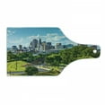 thumbnail image 1 of United States Cutting Board, Hartford Connecticut USA Downtown Cityscape Aerial View Modern Life, Tempered Glass Cutting and Serving Board, Wine Bottle Shape, Sky Blue Green Grey, by Ambesonne, 1 of 1