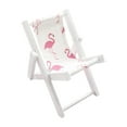 thumbnail image 1 of 1Pc Mini Wooden Beach Chair Model Toy Delicate Mobile Phone Holder Creative Funny Mini Lounge Deck Chair Adornment (Flamingo Pattern), 1 of 7