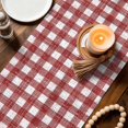 thumbnail image 4 of Red Buffalo Plaid Table Runner 60 Inches Long,Farmhouse Checked Vintage Geometric Art Cotton Linen Table Runners Dresser Scarves,Fabric Tabletop Scarf Furniture Cover for Home Dinner Party 13"x60", 4 of 9