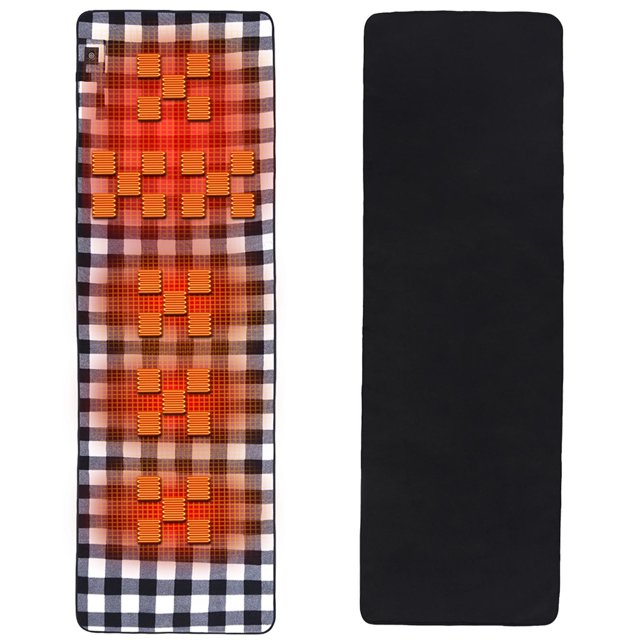 Esterilla de camping calefactable con USB para mujer y hombre, almohadilla térmica a cuadros para exteriores con 3 temperaturas para acampar, senderismo, equipo de dormir calefactable para aventuras,