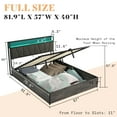thumbnail image 4 of LUXOAK Full Size Bed Frame with LED Platform, Lift Up Storage and Linen Headboard, Rustic Grey, 4 of 9