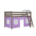 thumbnail image 3 of Max & Lily Loft Bed, Low Solid Wood Twin Loft Bunk Beds for Kids with Ladder and Curtain, 3 of 11
