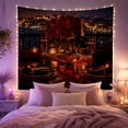 thumbnail image 2 of Candlelit Dinner Balcony with Night Hands Reach Toward, Mystical Fantasy for Space Lovers, Galaxy Room Decor, Valentine'S Day Gift, Tapestry Wall Hanging for Bedroom and Dorm, 2 of 7