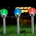 thumbnail image 4 of 6PCS Solar Lights Outdoor Yard Decor, Cracked Glass Ball LED Lights, Solar Halloween Lights for Path, 4 of 5