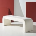 thumbnail image 4 of Safavieh  Couture Caralynn Curved Waterfall Upholstered Bench (Fully Assembled) - 62"W x 18"D x 19"H Dark Brown, 4 of 5