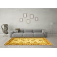 thumbnail image 3 of Ahgly Company Machine Washable Indoor Round Abstract Yellow Modern Area Rugs, 7' Round, 3 of 4